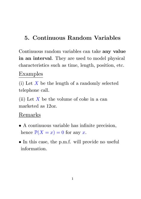 Image result for Continuous Random Variable Examples