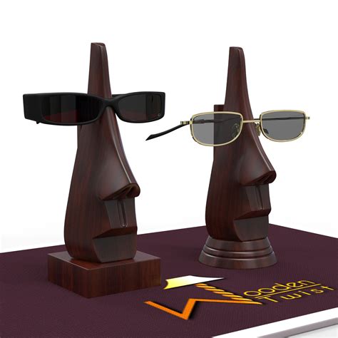 Buy Wooden Twist Nose Shaped Spectacle Holder Specs Stand For Office ...