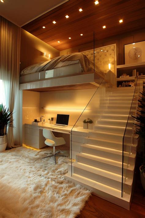40 Elegant Loft Bedroom Ideas for a Luxurious Touch | Loft house design ...