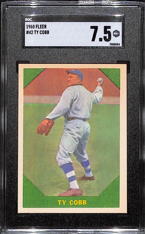 Lot - 1960 Fleer Ty Cobb Baseball Card #42 SGC 7.5 NM+
