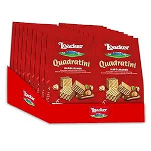 Loacker Quadratini Napolitaner(Hazelnut) - 125g, Italy (Pack of 18 ...