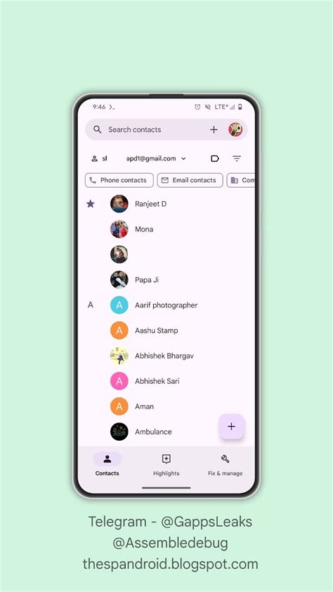 Image result for Google Contacts App Interface