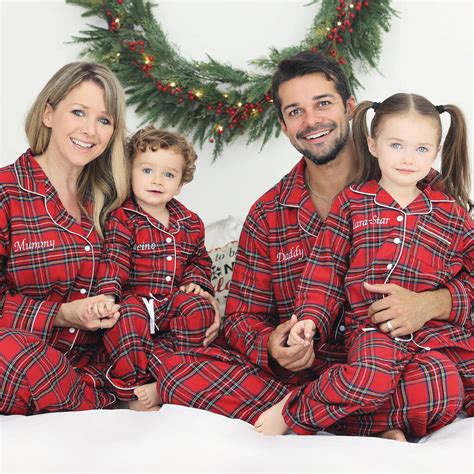 Personalised Matching Tartan Brushed Cotton Family Christmas Pyjamas *Offer* By Mini Lunn