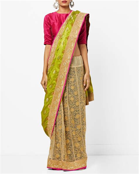 WWNB8848 Half and Half Silk Jamdani Saree with Jacquard Pallu and ...