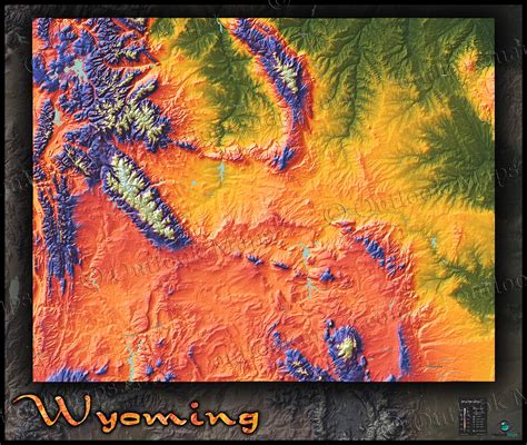 Wyoming Topography Map | Colorful Mountains & Terrain