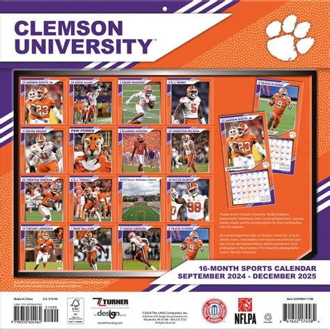 Clemson Fall 2025 Calendar - 2025 Calendar Printable
