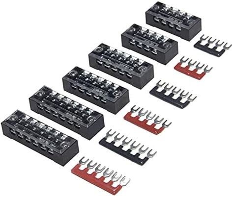 6 Sets Terminal Blocks, 4/5/6 Positions 600V 15A Dual Row Wire Screw ...