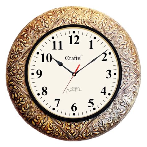 Buy 18" Premium Embossed Brass Vintage Decorative Wall Clock online ...