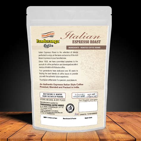 Italian Espresso DARK ROAST Pure Coffee – Panduranga Coffee Works