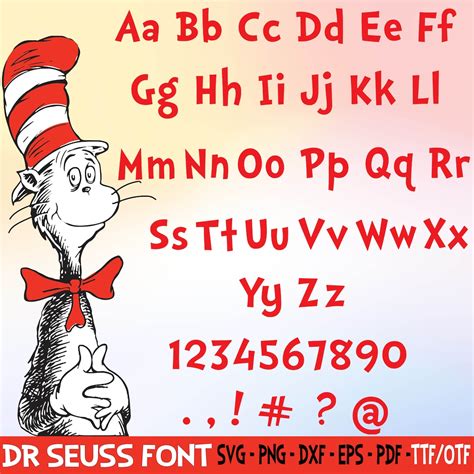 Dr. Seuss Alphabet FONT SVG Dr. Seuss Day, Dr. Seuss Alphabet Monogram ...