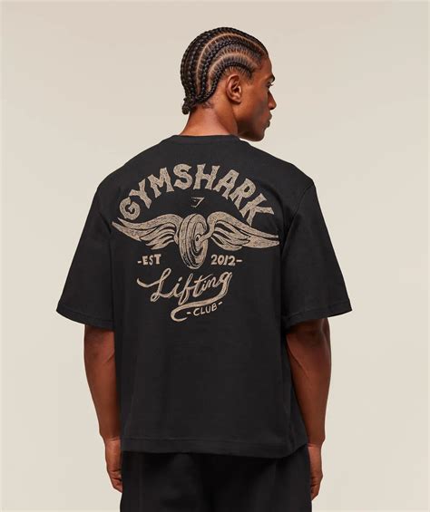 GS Lifting Club Oversized Graphic Tee – Black – hypesort
