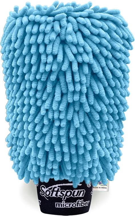 SOFTSPUN Microfiber Double Side Chenille Mitt, 1 Piece Set 1700 GSM Sky ...
