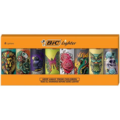Buy BIC Special Edition Tattoos Series Lighters, Set of 8 Lighters ...
