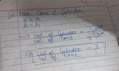 The ratio of the volume of a right circular cylinder and a right ...
