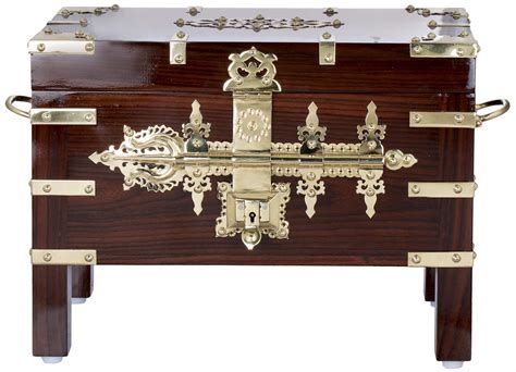 Buy Exotic India Superfine Ritual Box from South India - Wood and Brass ...