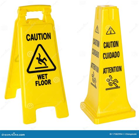 Caution: Wet Floor signs stock photo. Image of background - 17582994