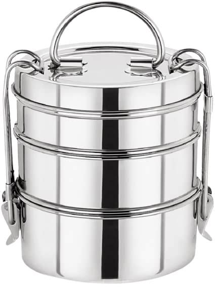 Buy AEROBIX Clipper Stainless Steel Tiffin Box Set, Set of 3 Container ...