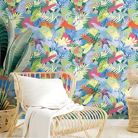 Steps Multicolour Leafy Wallpaper – Myindianthings