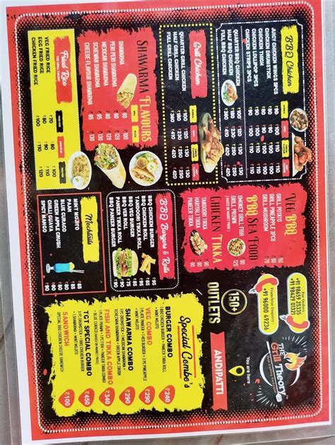 Menu at The Grill Theory, Andipatty, Andipatti Jakkampatti