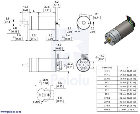20.4:1 Metal Gearmotor 25Dx50L mm HP 6V with 48 CPR Encoder – MGSL