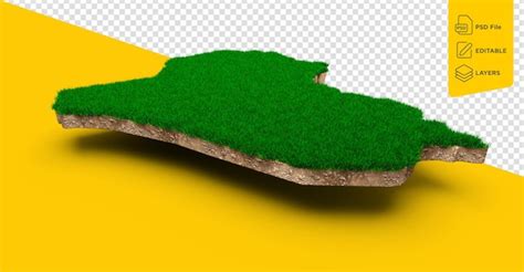 Irak Mapa przekrój geologii ziemi gleby z zieloną trawą i teksturą ...