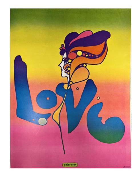 Peter Max Love Poster From "poster Book" 1970 Good Condition - Etsy