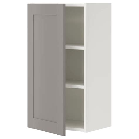ENHET wall cb w 2 shlvs/door, white/grey frame, 40x32x75 cm (153/4x125 ...