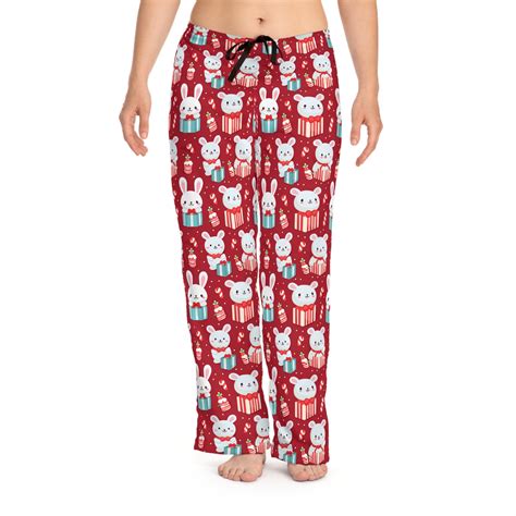 Women's Christmas Pajama Pants Bunny Rabbits and Presents - Etsy