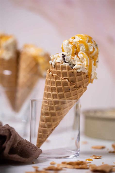 No-Churn Caramel Cone Ice Cream | Orchids + Sweet Tea