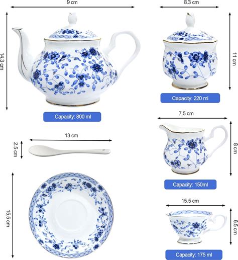 LEPOTOCIO Bone China Tea Set, 21-Pieces Porcelain Tea Set for India | Ubuy