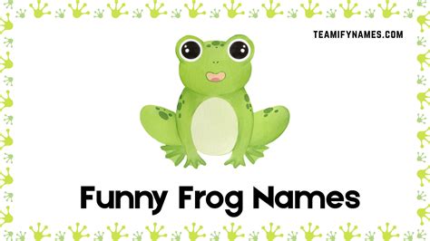 Leap Into Laughter: 550+ Funny Frog Names for Pet Frogs & Toads ...