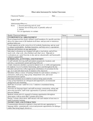 Fillable Online card ufl Classroom & Teacher Observation ...