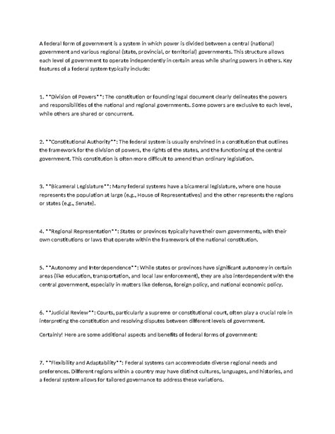 Federal form of govt - gsdfghrsthgtrhfghbfg - A federal form of ...