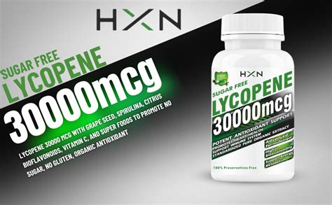 HXN Lycopene 30000 mcg With Grape Seed Extract, Spirulina, Citrus ...