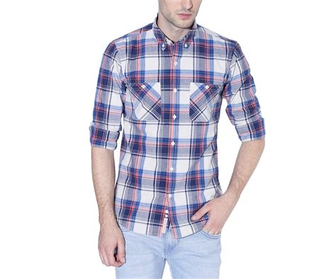 Buy Work Check Double Pocket Slim Fit Button Down Shirt Multicolour at ...