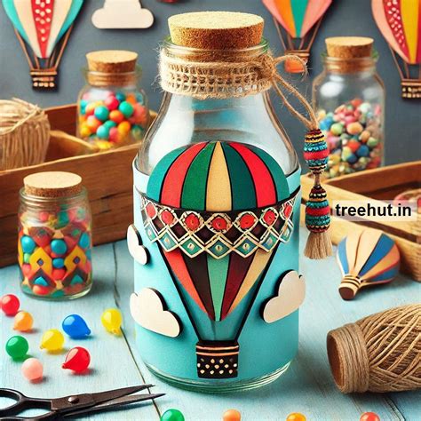 Hot Air Balloon Bottle Decoration Ideas, Bottle Craft Ideas