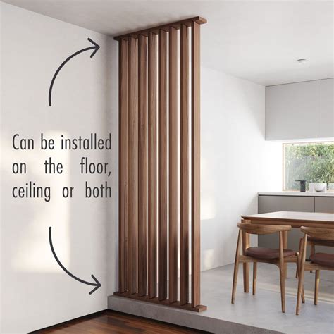 Wood Slat Room Divider Floor/Ceiling Base | Andor Willow Accessories in ...