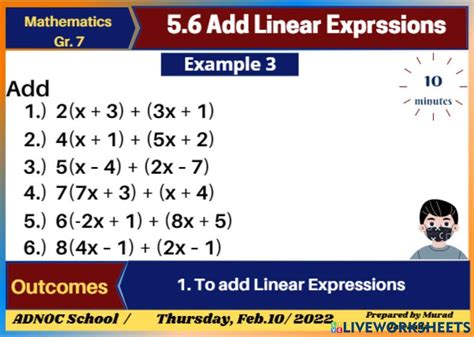Image result for Linear Expression Math Example