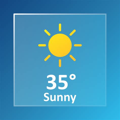 Sunny 35 Degrees Celsius weather forecast. Summer, hot, warm, air, heat ...