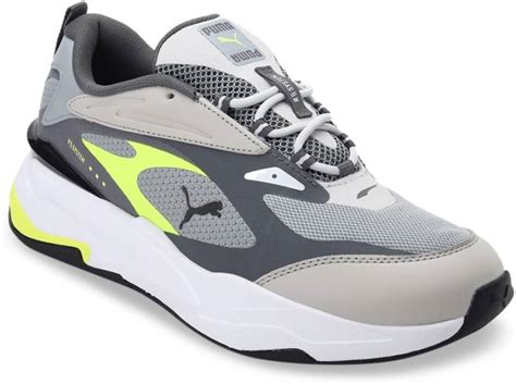 PUMA Puma Unisex Grey Colourblocked RS-Fast Neon Sneakers Running Shoes ...