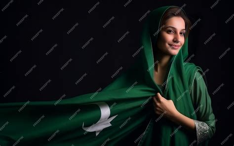 Premium AI Image | Beautiful Pakistani girl in Pakistan day celebration ...