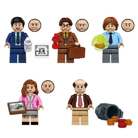 The Office Minifigure Set of 5pcs (Michael Scott, Dwight Schrute, Jim ...
