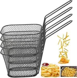 Dayish 8pcs Mini Square Fry Baskets, Stainless Steel Frying Fries Table ...