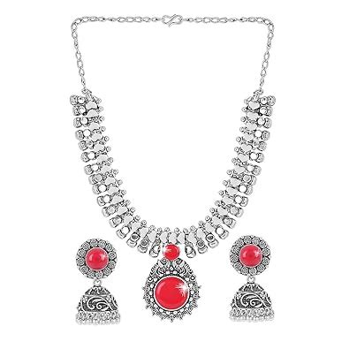 Yellow Chimes Jewellery Set for Women and Girls Traditional Silver ...
