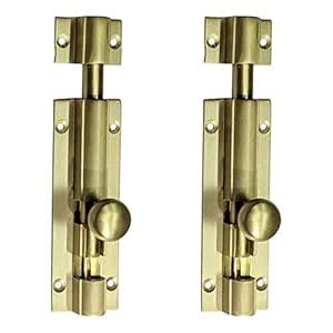 Adonai Hardware Anim Brass Barrel Bolt (3.80", Satin Brass)- Supplied ...
