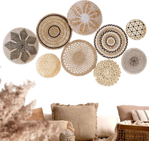 Amazon.com - Wesiti Set of 14 Woven Wall Basket Decor Boho Wall Hanging ...