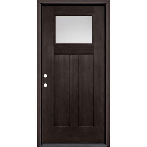 Masonite 36-in x 80-in x 4-9/16-in Fiberglass Right-hand inswing Walnut ...