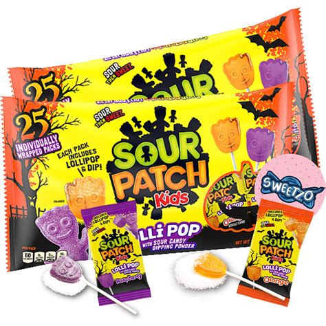 Buy Sour Patch Kids Lollipops, Halloween 2022 Bulk Individually Wrapped ...