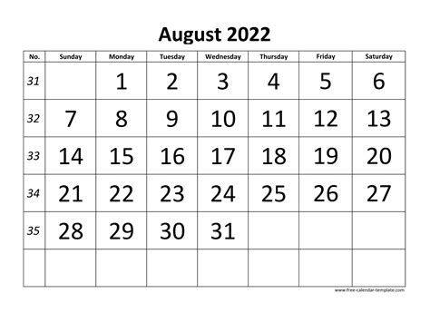 July Aug 2022 Calendar