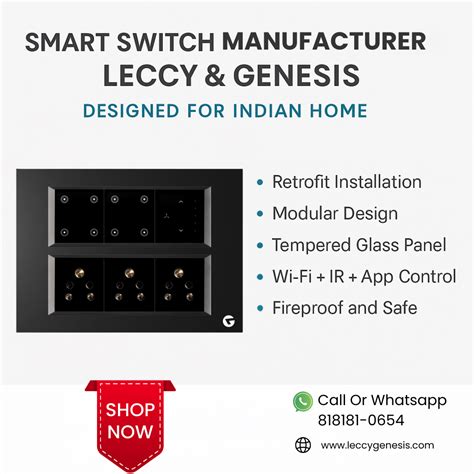 Smart Switch Manufacturer Leccy & Genesis – Designed for Indian Home ...
